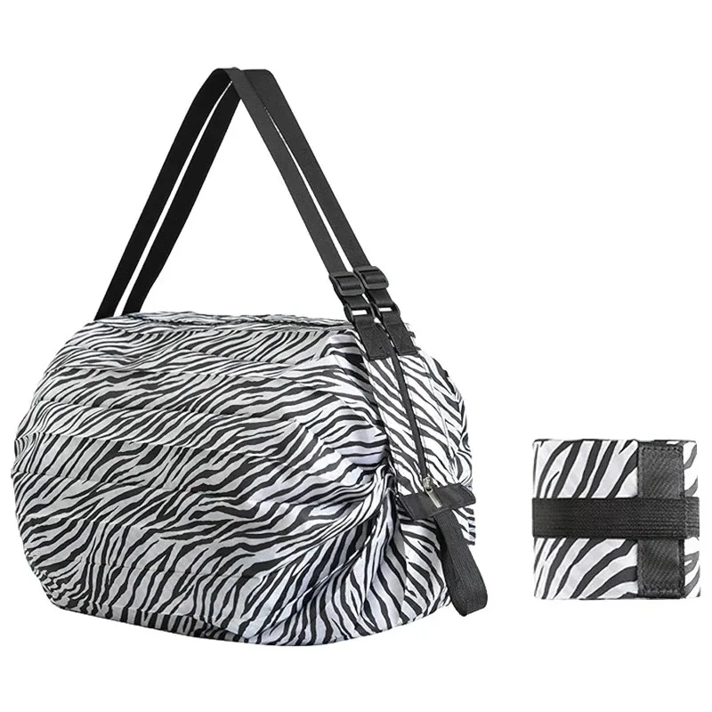 sacs de courses pliables, 1 pièce, sac de rangement pliable avec poignée, sacs à main de camouflage de voyage portables, sac en nylon de grande capacité