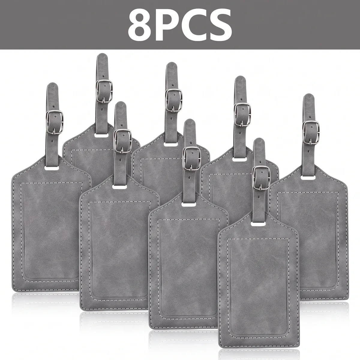 étiquette de bagage en cuir pu, 3/5/8 pièces, boucle métallique réglable, étanche, anti-perte, pour sac à dos, sac de golf