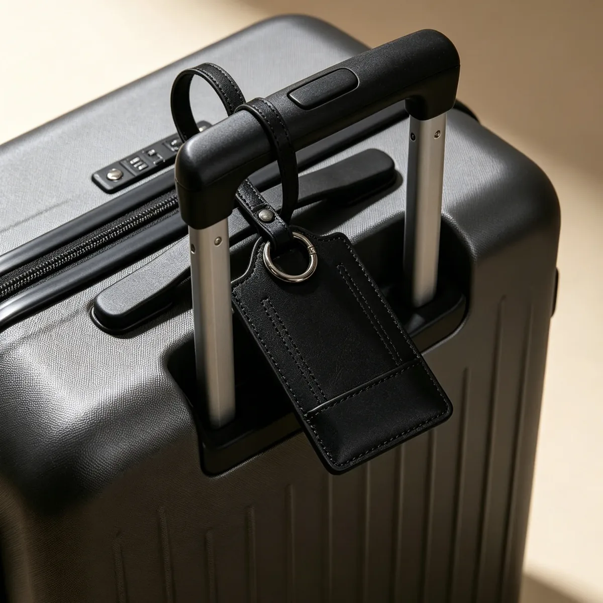étiquette de bagage en cuir véritable, porte-adresse et identification pour valise et bagages de voyage