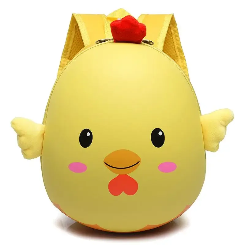 sac à dos pour enfants en forme de poulet de dessin animé, résistant à l'eau, à bretelles réglables, durable pour les enfants d'âge préscolaire, pour les trajets quotidiens à l'école