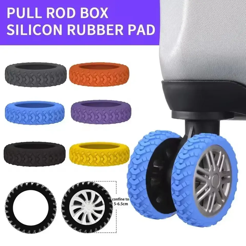 lot de 8 protections pour roulettes de bagages, couvre-roues de valise de voyage, réduction du bruit, accessoires en silicone pour roulettes