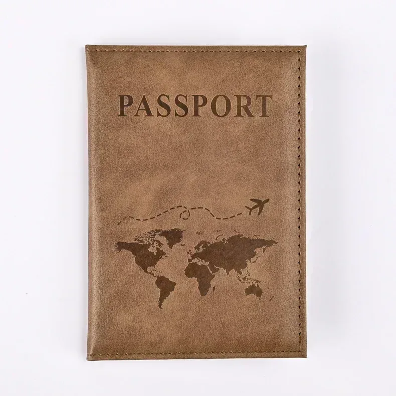 1 pièces sac de couverture de passeport pour femmes hommes pu leathaer mode voyage porte-passeport étui id nom cartes de visite pochette de protection
