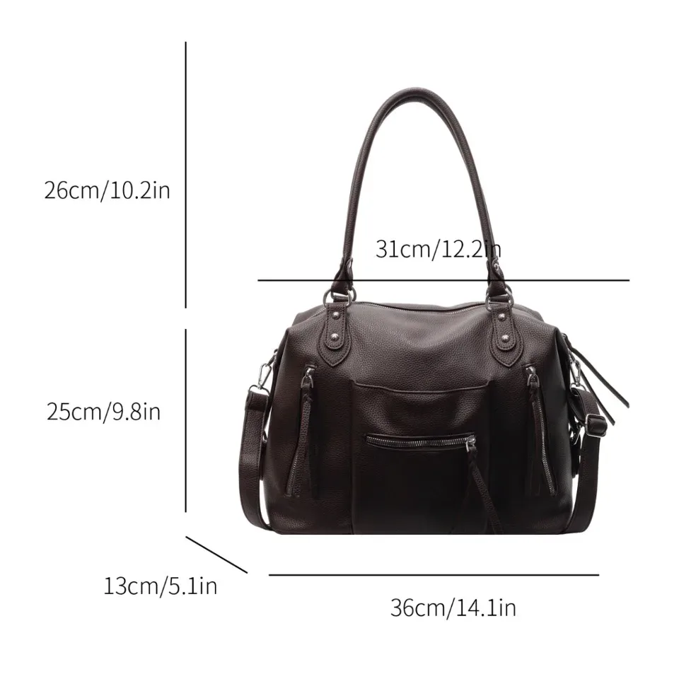 sac à bandoulière en cuir souple de haute qualité pour femmes, marque de luxe, design décontracté, usage quotidien, fourre-tout décontracté, style hiver