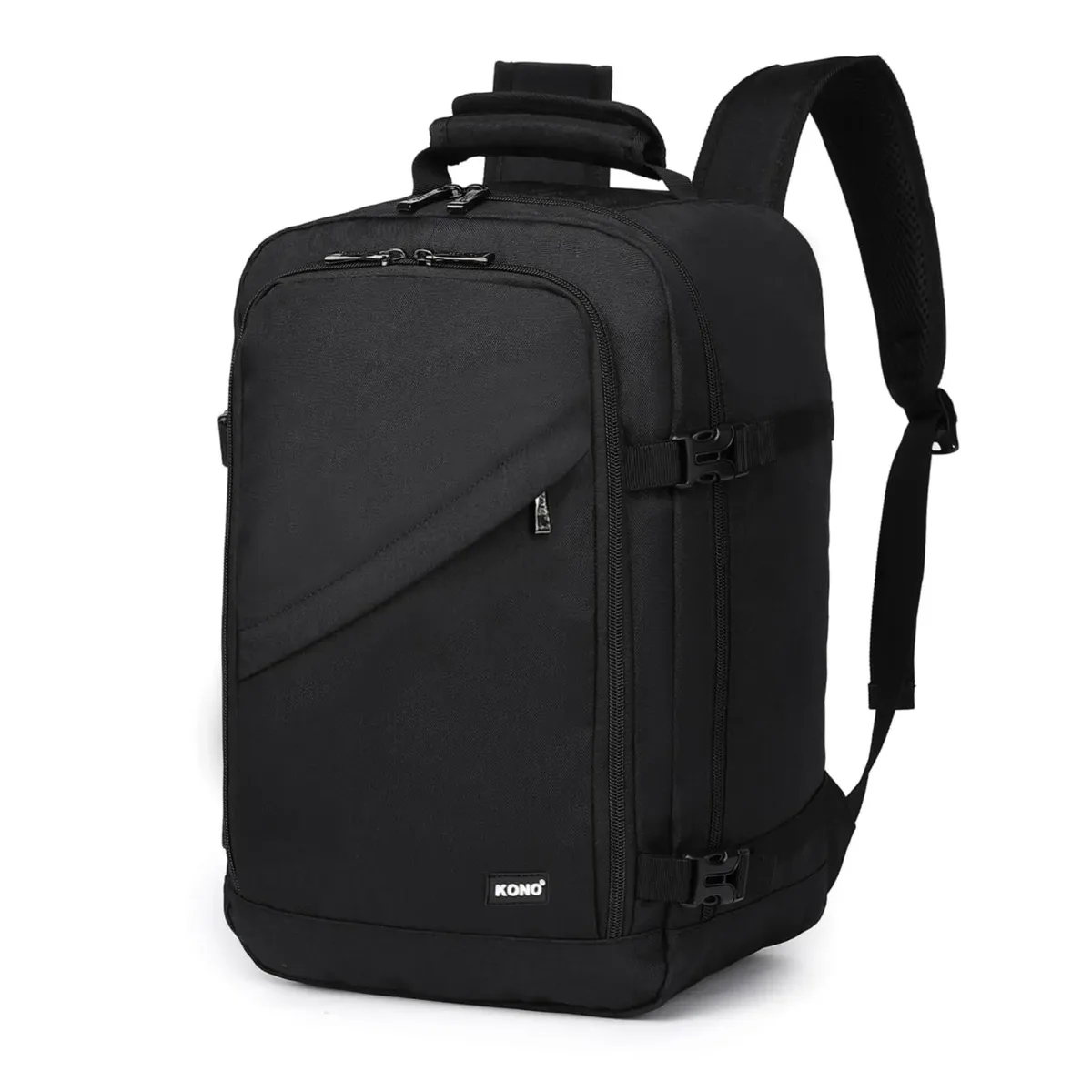 kono sac de cabine 40x20x25 cm pour sac à dos de bagage à main ryanair sous le siège, taille cabine 20l noir minimaliste