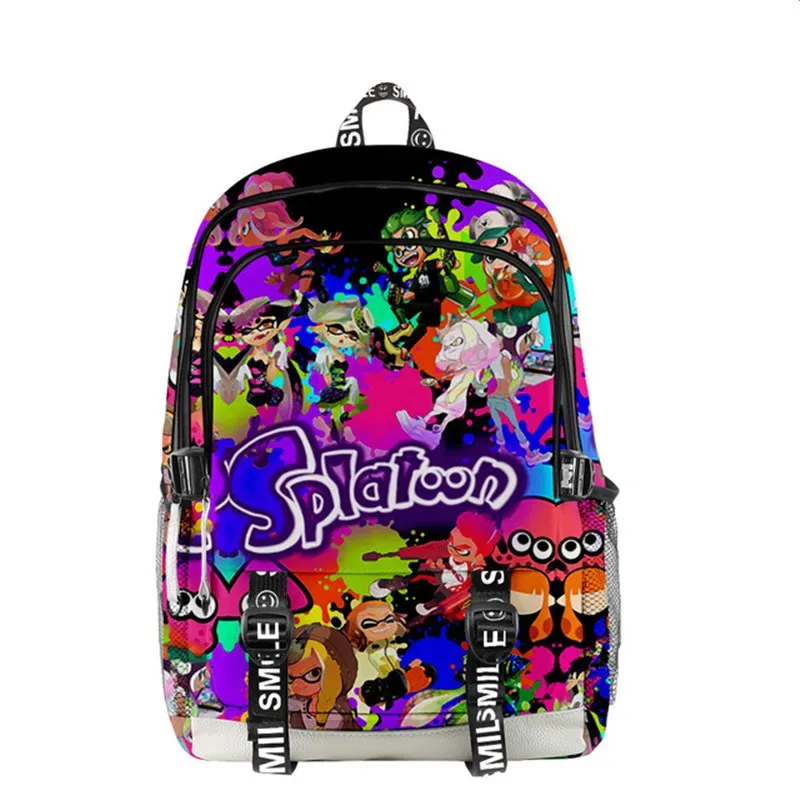 splatoon 3-sac à dos de voyage à fermeture éclair, oxford, cartable d'école harajuku, à la mode, pour cosplay