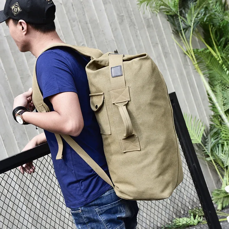 sac à dos de grande capacité pour hommes, sac de voyage, alpinisme, bagages masculins, seau en toile, sacs à bandoulière pour garçons et hommes