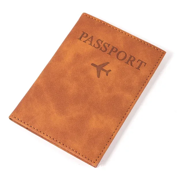 couverture de passeport en cuir pu pour hommes et femmes, étui de passeport de voyage avec carte du monde, organisateur-porte-carte de protection, couvertures de documents d'identité