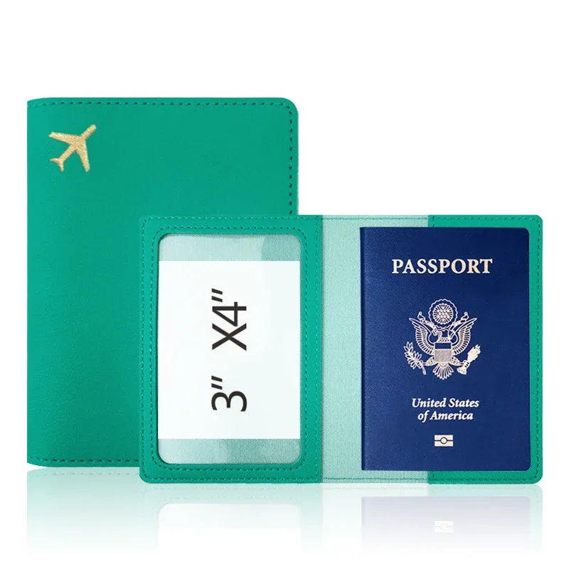 porte-passeport avec initiales personnalisées, couverture d'accessoires de voyage en avion doré, nom personnalisé, cadeau de mariage, logo de l'entreprise, manchon de passeport
