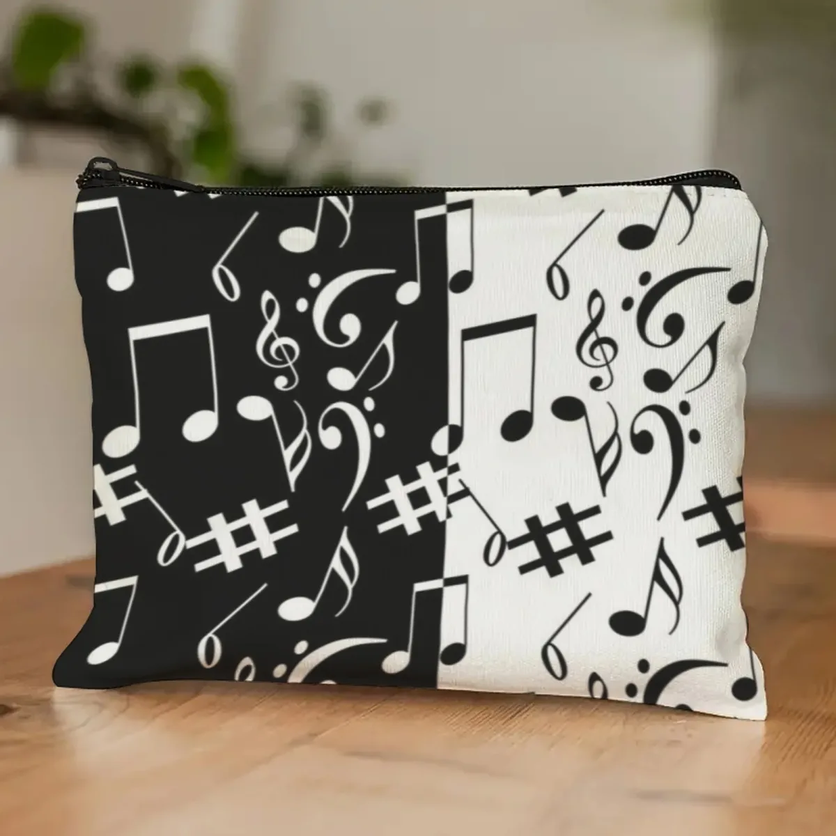sac à cosmétiques melody musical note, notes de dessin animé avec impression, organisateur de voyage léger, pour ventilateur unisexe kawaii et de thérapie musicale