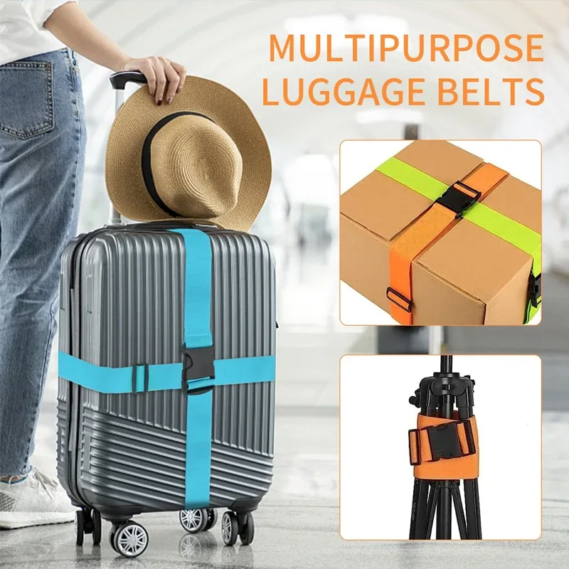 sangle de bagage réglable accessoires de voyage un mot valise boucle sangle bagages ceinture d'emballage accessoires de valise de voyage