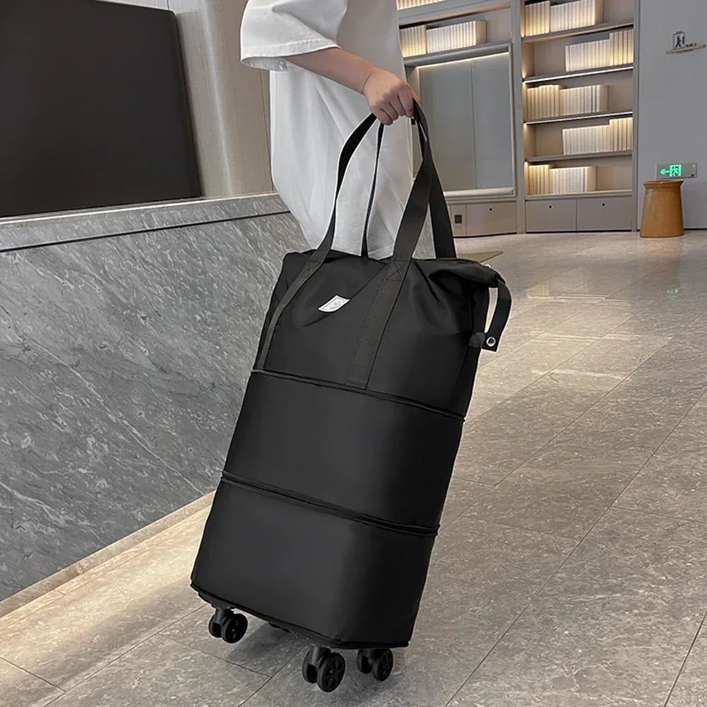 sac de voyage extensible à roulettes, sac trolley pliable grande capacité, séparation sec-humide, unisexe, pour voyages d'affaires