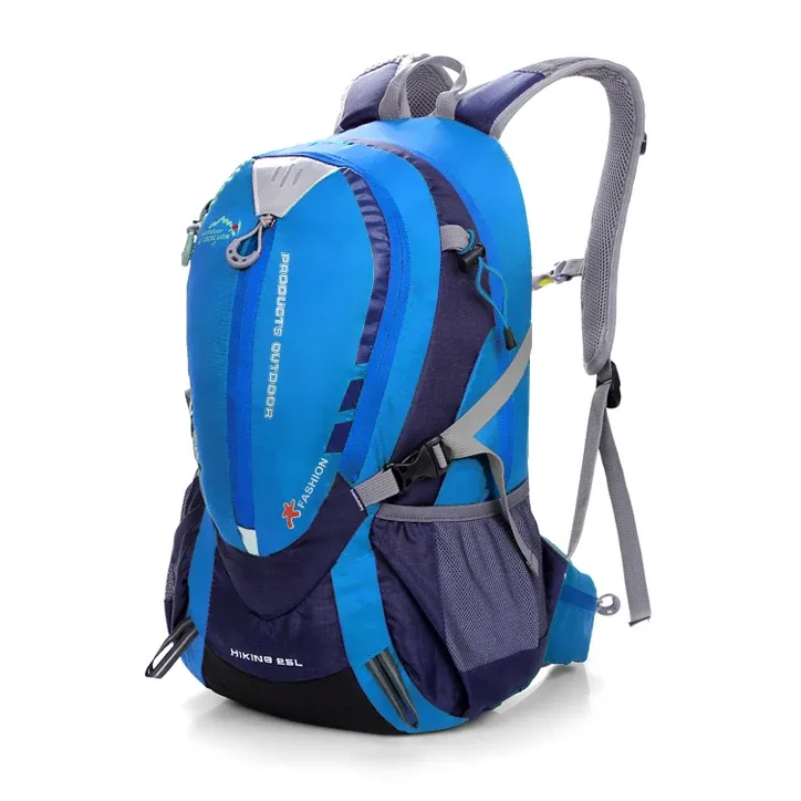 sac dos polyester noir bleu beige hiking randonnée extérieur 20 35 litres bandoulière arquée poche ouvrante jacquard informatique