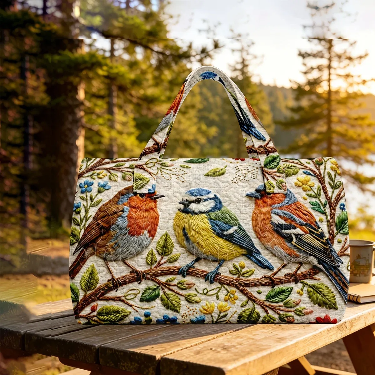 grand sac en toile matelassée – sac de voyage matelassé en tissu 3d au style unique – sac de voyage pour les courts trajets.