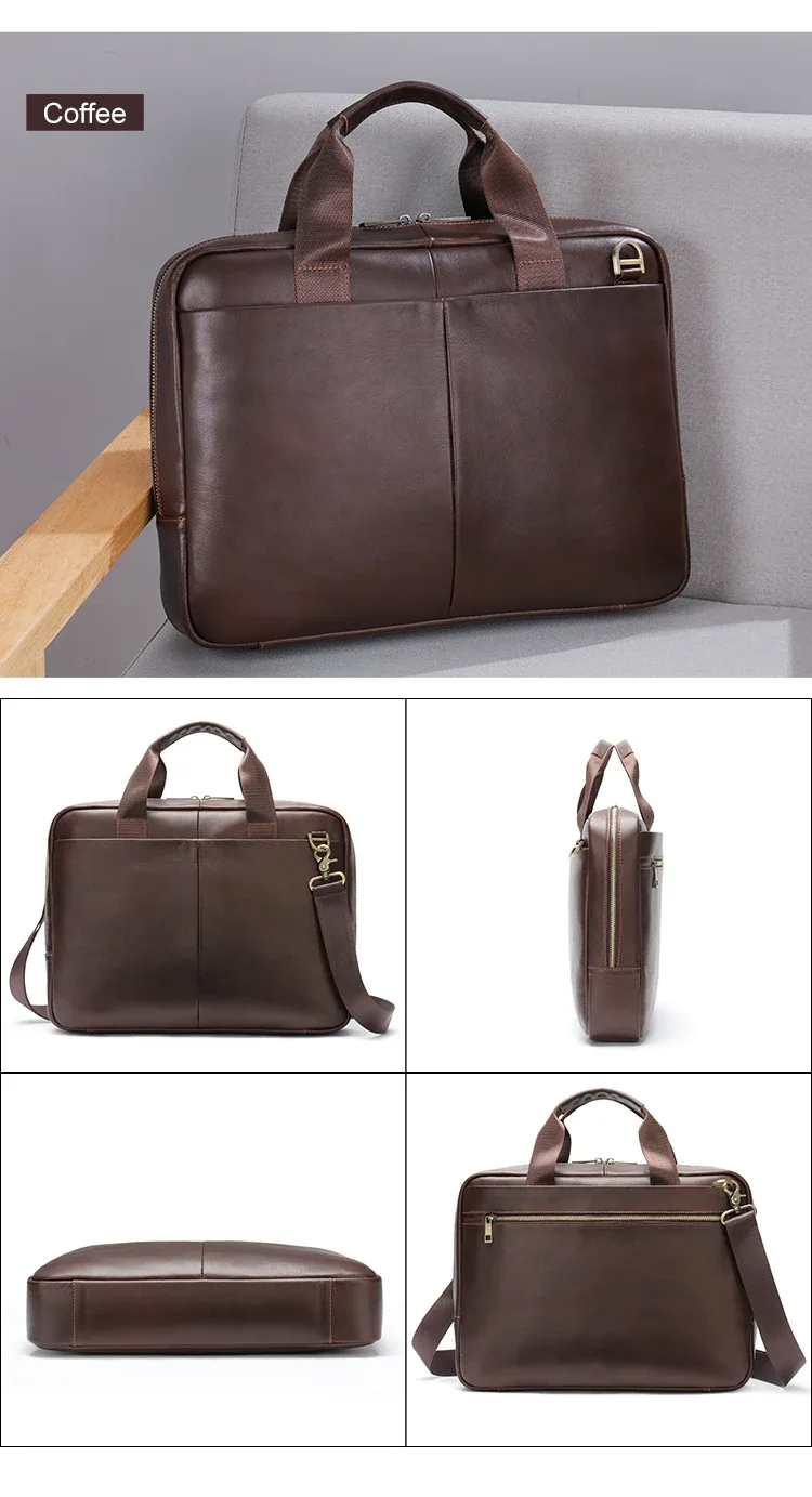 westal – sacoche pour ordinateur portable de 15 pouces, porte-documents pour hommes, en cuir véritable, porte-documents exécutif pour hommes, sacoche d'affaires pour hommes