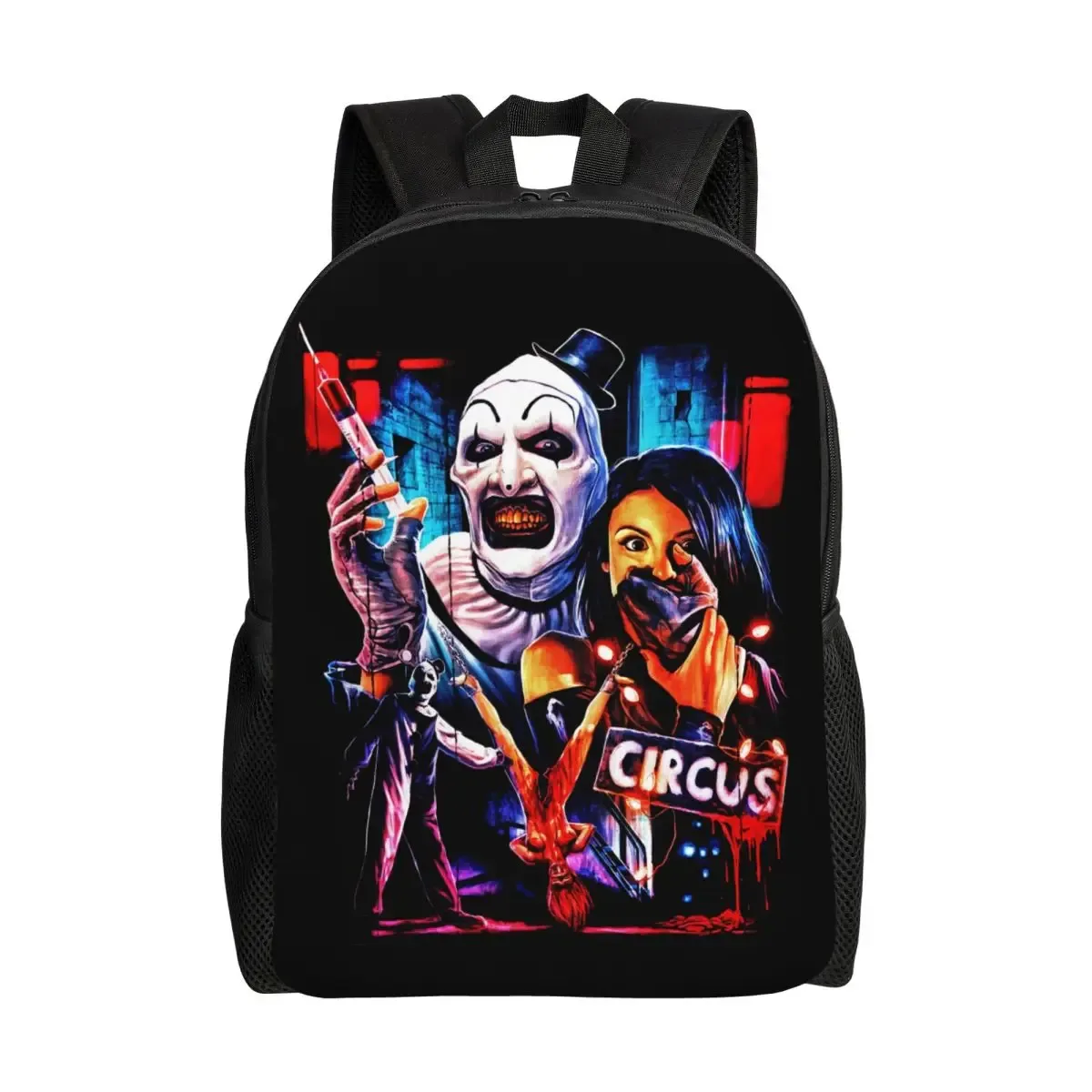 sac à dos de voyage personnalisé terrifier movie pour hommes et femmes, cartable d'ordinateur scolaire, sac à dos d'étudiant, sacs d'horreur, halloween, clown, collège