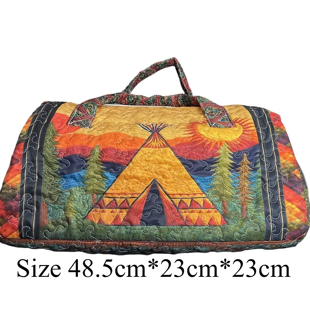 sac de voyage matelassé fait main, vintage, artistique, sac de voyage de style bohème, sac de week-end pour hommes et femmes, camping, randonnée, voyage en voiture