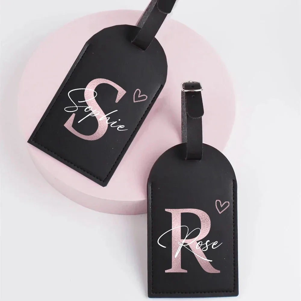 Lettre personnalisée avec nom monogramme étiquettes de bagage en cuir pour valise bagages sac à main étiquette de sac de voyage personnalisée meilleur cadeau