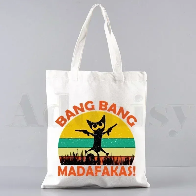 pew pew madafakas sac fourre-tout unisexe sacs en toile sacs à provisions imprimé sac à bandoulière décontracté pliable