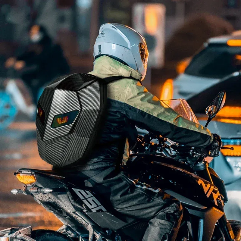sac à dos led pour homme, coque rigide, sac à dos led pour moto et vélo, sac à dos pour femme, voyage d'affaires, sac à dos étanche pour ordinateur portable