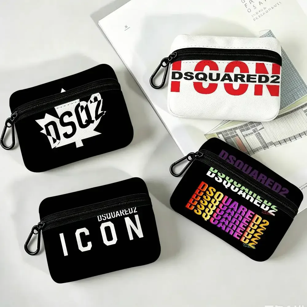 d-dsquared2 avant-street – porte-monnaie à fermeture éclair en tissu oxford, pochette à clés portable, organisateur pour voyage, trousse à cosmétiques