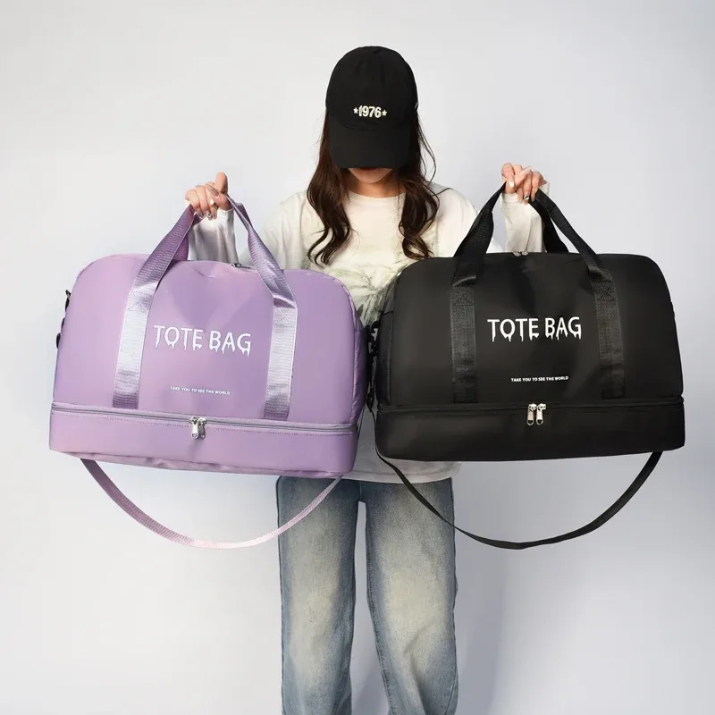 sac de voyage multifonctionnel de grande capacité avec bandoulière réglable, sac de sport décontracté en nylon durable pour le sport