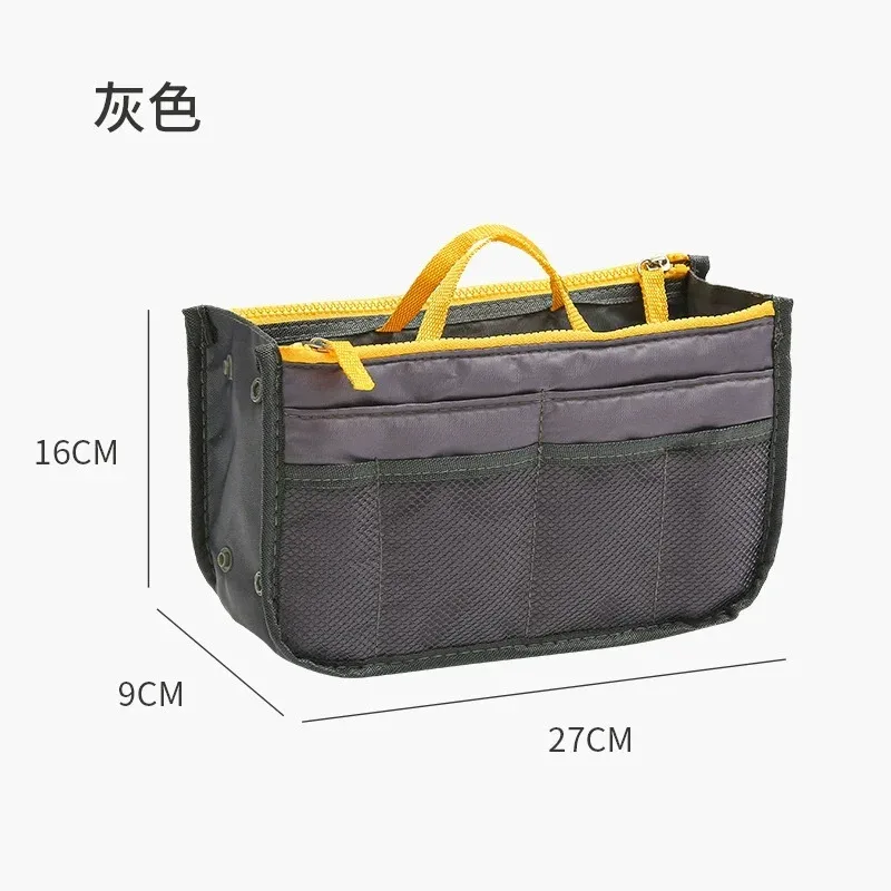 trousse de maquillage et de toilette de voyage de grande capacité, organisateur de cosmétiques à double fermeture éclair, pochette de rangement portable en sac