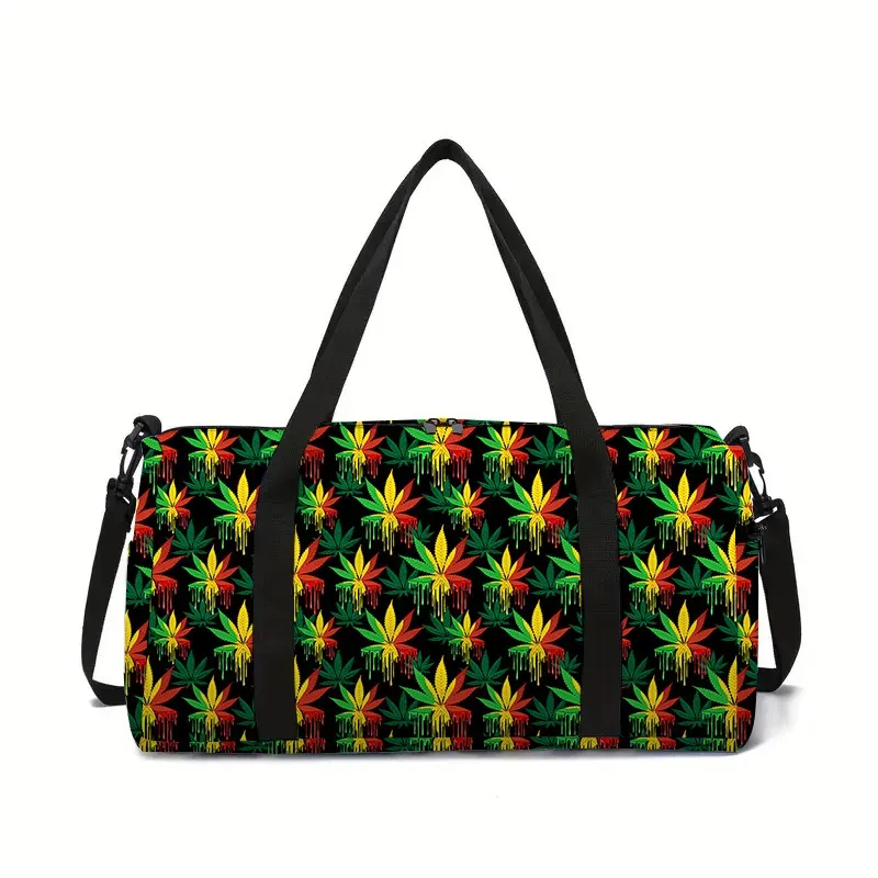 fleur herbe feuille tournesol impression 3d sacs de voyage de grande capacité sac à bandoulière en forme de baril sacs de sport de plein air sac de yoga de gymnastique