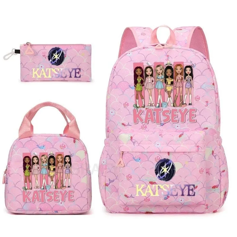 sac à dos tendance katseye amusant pour filles, enfants, étudiants, sac à dos double épaule, sac de voyage pour adolescents, sac à crayons, sac à déjeuner, sac à livres, cartable
