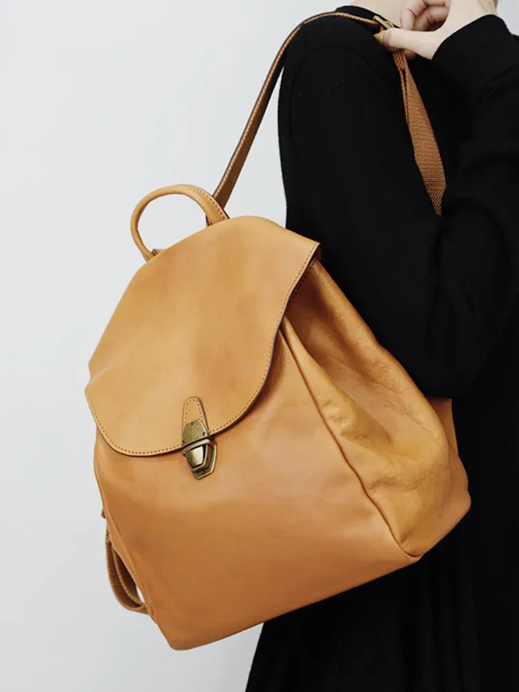 pndme simple vintage première couche peau de vache dames sacs à dos en plein air voyage designers à la main en cuir véritable cartable pour femmes