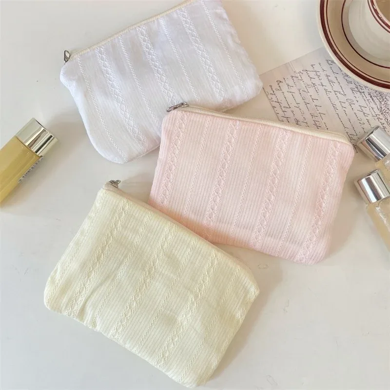 petit sac de maquillage cosmétique, mini sacs de rangement de serviettes hygiéniques rayées pour femmes, étui de maquillage pour rouge à lèvres, sac à main, pochette pour pièces de monnaie