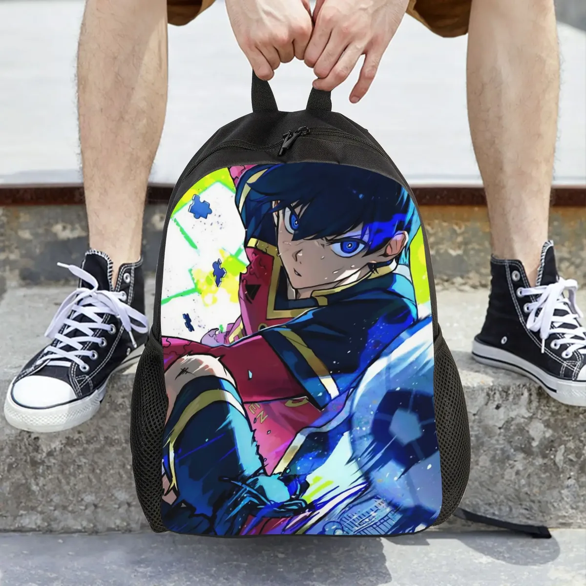 sac à dos pour femmes yoichi isagi blue locks anime, sac d'école pour enfants, sac à dos pour ordinateur portable, sac à bandoulière de voyage pour adolescents