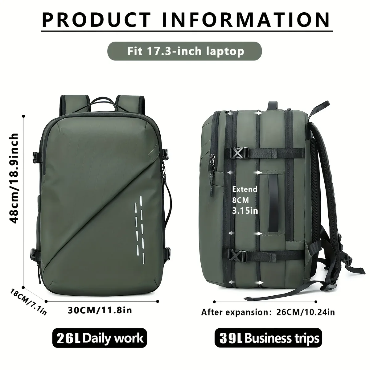 Sac à dos de compression sous vide de grande capacité, sac à dos pour ordinateur portable, sac à dos de randonnée de loisirs