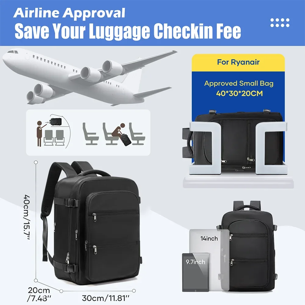 sac à dos eeasyjet ryanair 40x30x20, sac à dos à compression sous vide, sac à dos pour hommes, sac de voyage en cabine, sac pour ordinateur portable wizzair