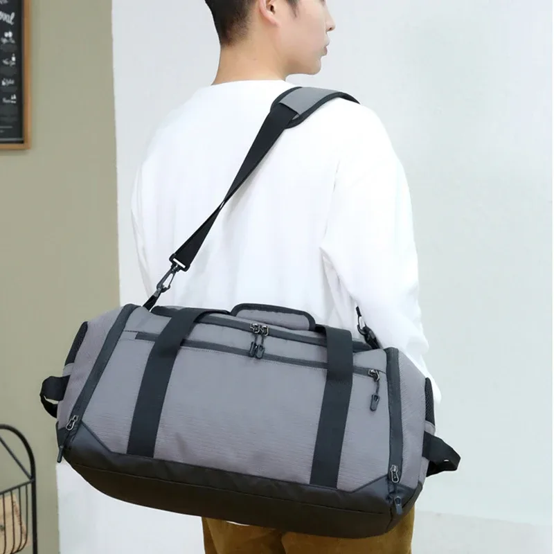 sac de sport avec logo personnalisé pour homme, sac de voyage étanche, sac de fitness, sac de rangement d'entraînement, bagage pour homme, motif de logo imprimé