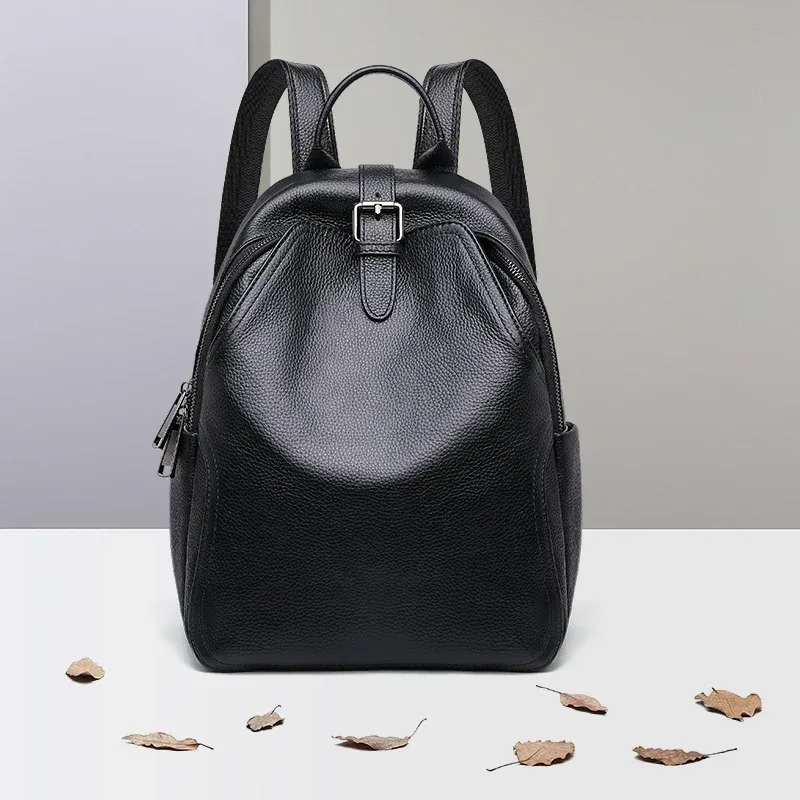 classique bleu gris peau de vache 100% cuir véritable femmes sac à dos vintage sacs de voyage cahier cartable pour filles sac à dos quotidien