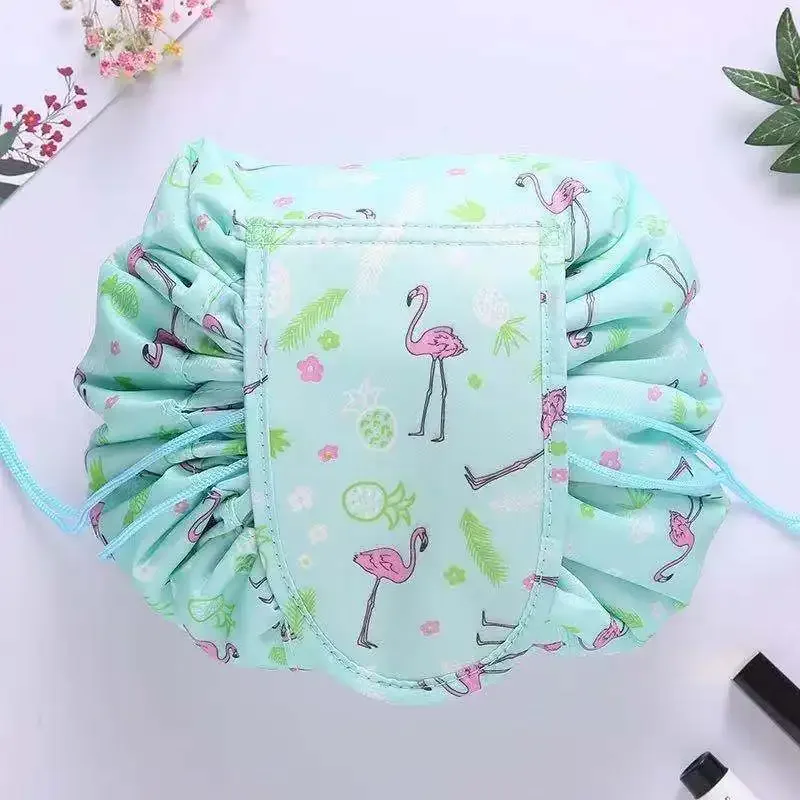 sac à cosmétiques à cordon de serrage pour femmes, sac de rangement de voyage, sac de maquillage, organisateur, pochette de maquillage portable étanche, trousse de toilette et de beauté