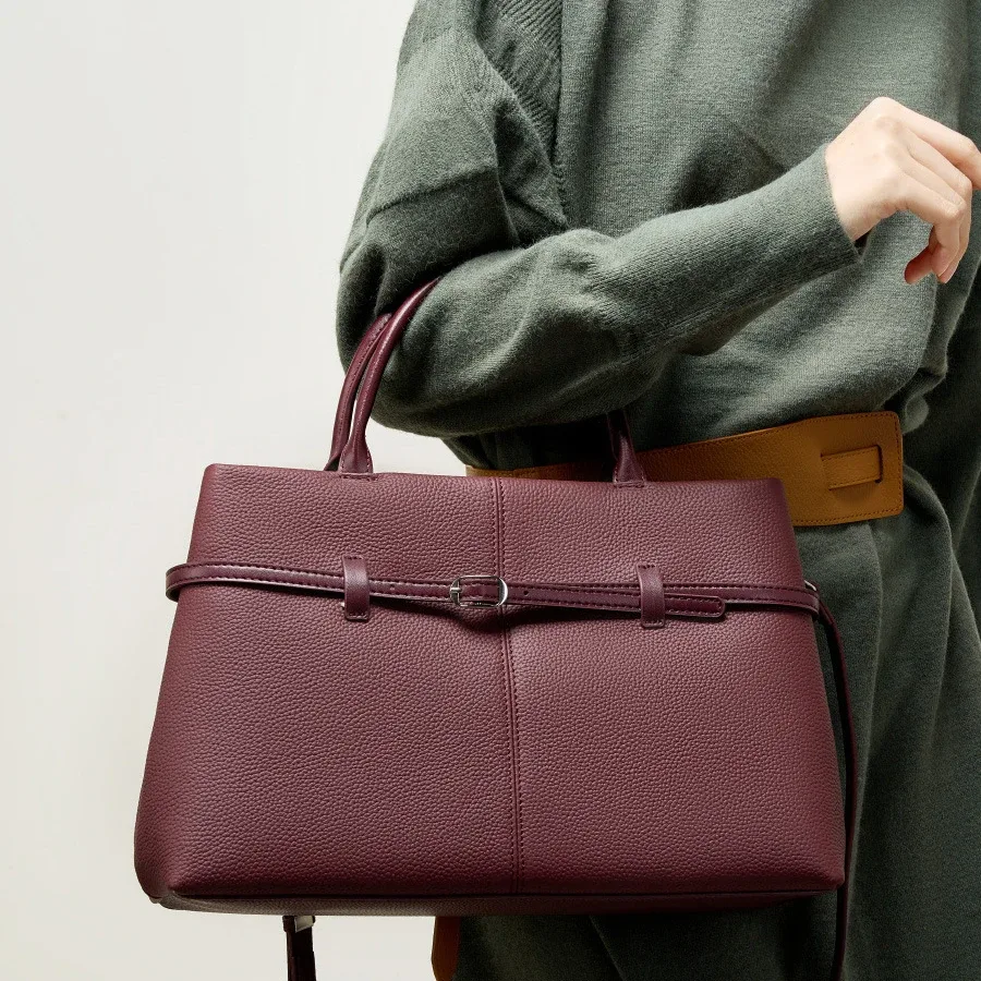 sacs pour femmes 2026 – sac fourre-tout d'épaule en cuir véritable grande capacité, inspiré des créateurs, idéal pour le bureau et les trajets quotidiens – sacs à main de luxe pour femmes