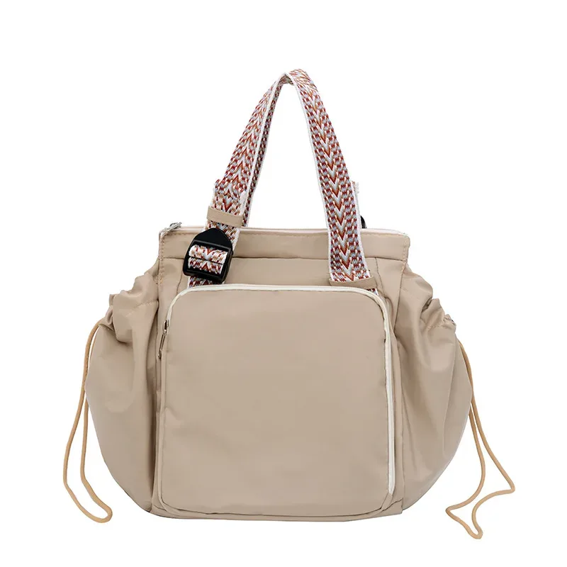 sac à bandoulière en nylon, sac de couleur unie, sac à la mode polyvalent et portable, sac de maman, sac de voyage de grande capacité