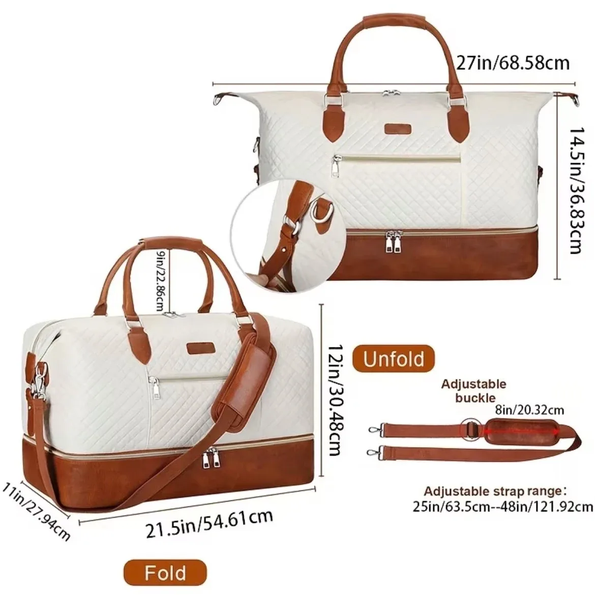 ensemble de 2 sacs de voyage avec compartiment à chaussures, sac de week-end imperméable et trousse de toilette, sac de voyage pour la nuit, idéal pour la gym, les affaires ou l'hôpital