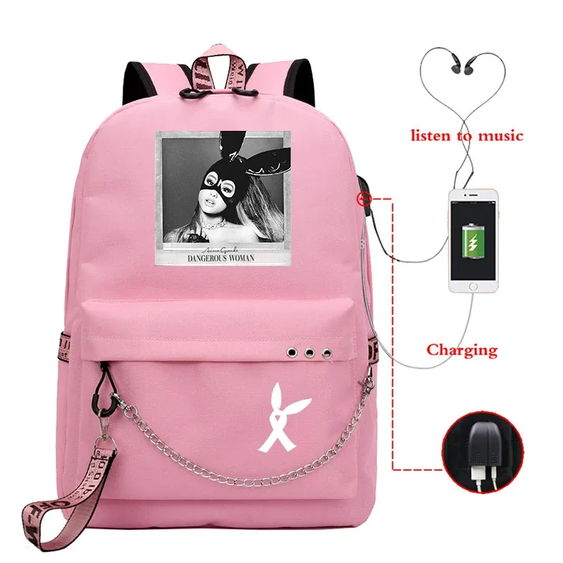 sac à dos ariana grande tendance pour filles, sac d'école pour adolescentes, sacs à dos de voyage pour femmes, sac à dos de randonnée assorti avec tout
