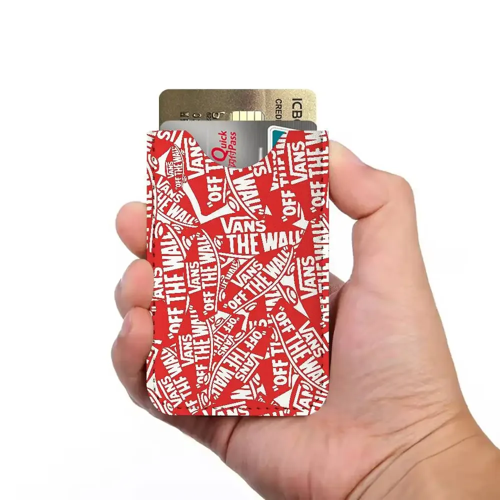 porte-cartes en cuir pu v-vans ultra fin, organisateur de cartes de crédit et d'identité, porte-cartes de visite léger