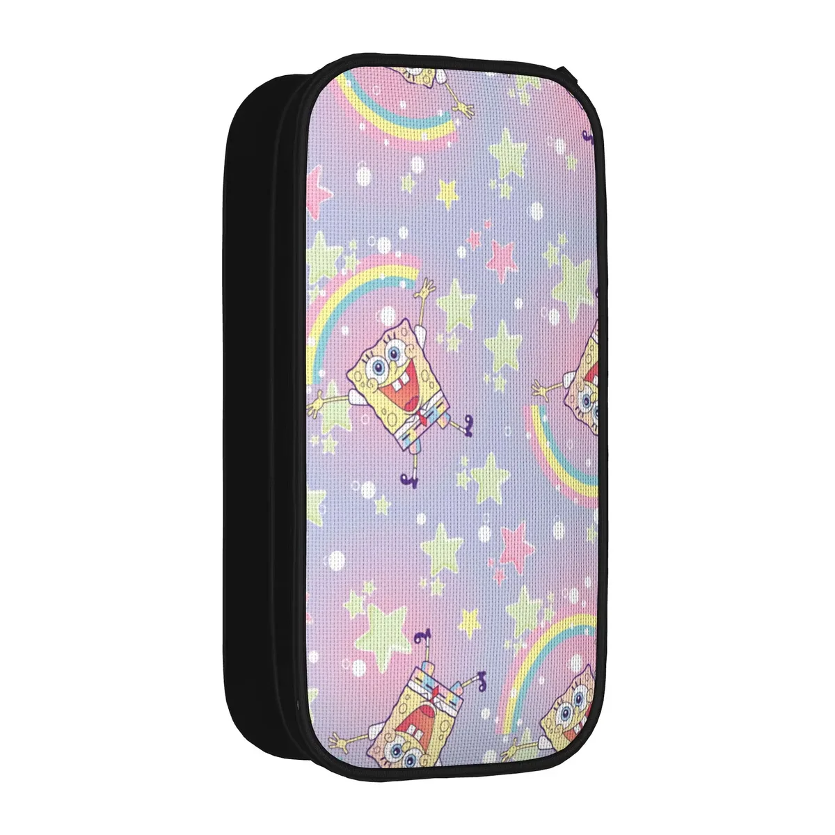 trousse à crayons s-spongebobs avec portraits de visages multiples, pochette en toile, grande capacité, pour garçons et filles, fournitures scolaires