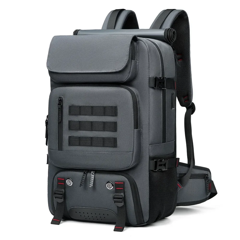 sac à dos de voyage pour hommes, 50 litres, sac à dos de randonnée et de trekking, imperméable, sac à dos pour ordinateur portable de 17 pouces, sac à dos d'affaires avec compartiment séparé pour les chaussures.