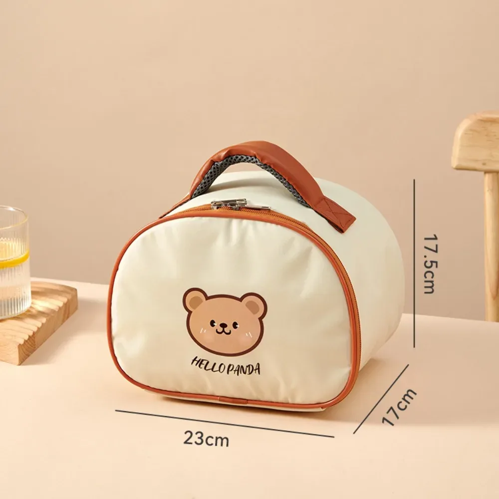 nouvelle sacoche isotherme portable grande capacité motif ours mignon, sac de transport alimentaire thermique, sac isotherme étanche pour étudiants et adultes