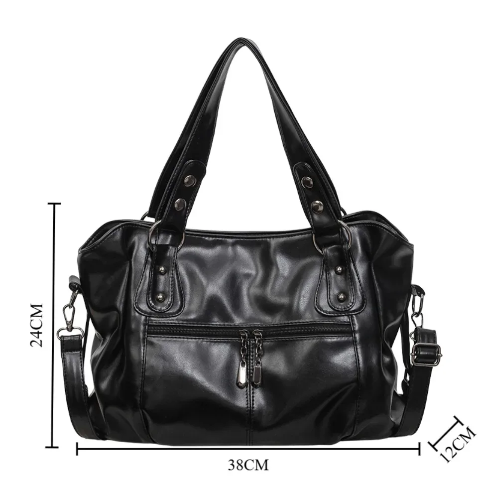 sac à bandoulière de luxe pour femme 2026, nouveau sac décontracté à porter en travers du corps, sac à main quotidien pour femme, grande capacité, sac fourre-tout en cuir pu souple