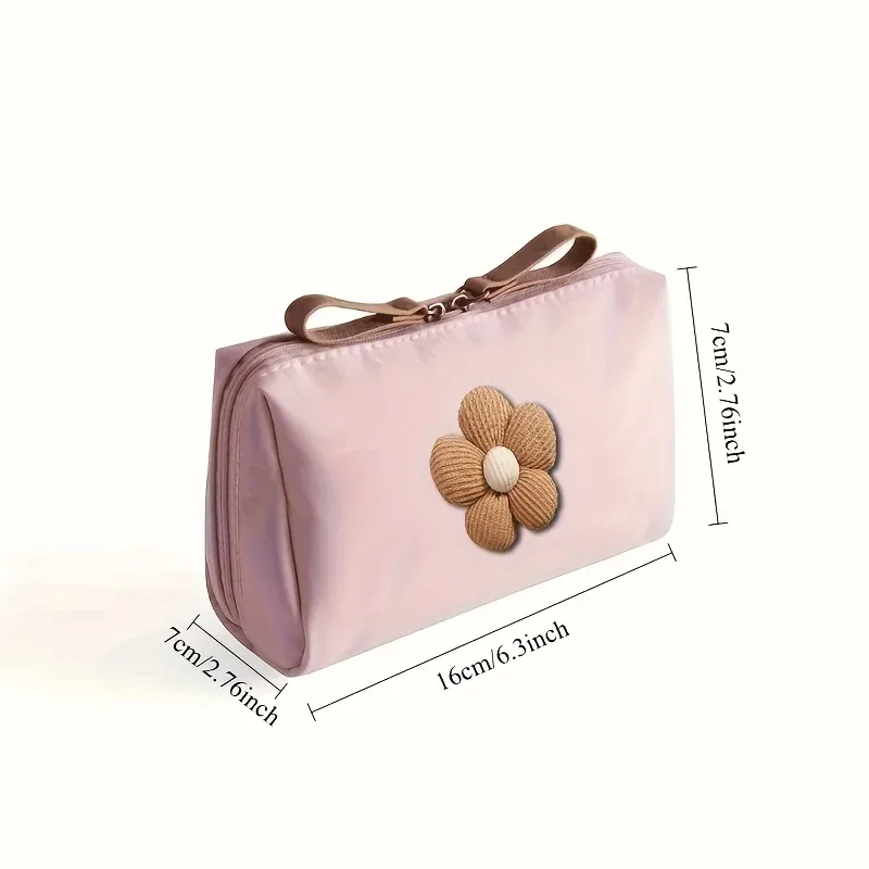 pochette à cosmétiques à fleurs, 1 pièce, sac de rangement de maquillage portable léger, étui de maquillage féminin, pochette de rangement, sac à cosmétiques pour voyage