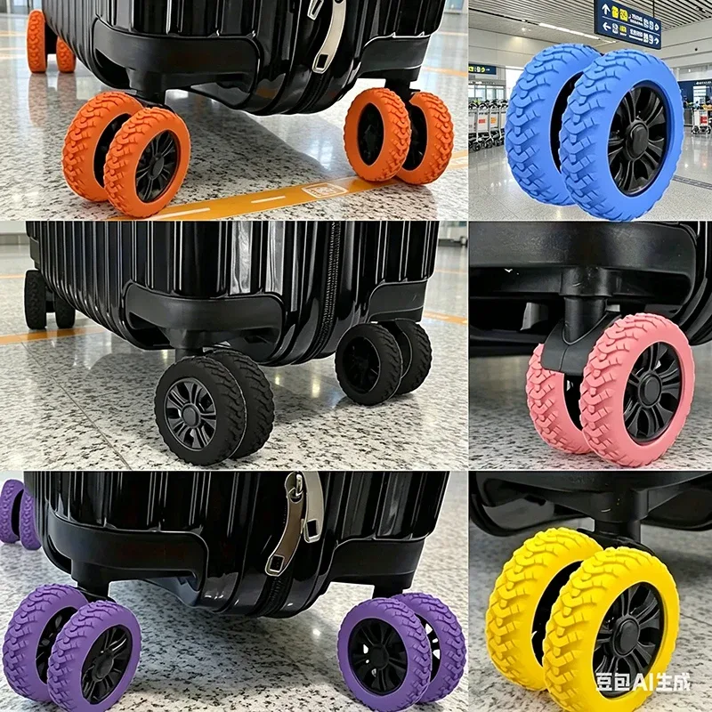 chaussures roue cuir véritable gel silice rose orange gris bleu noir améliore mobilité valise protection antichoc voyage