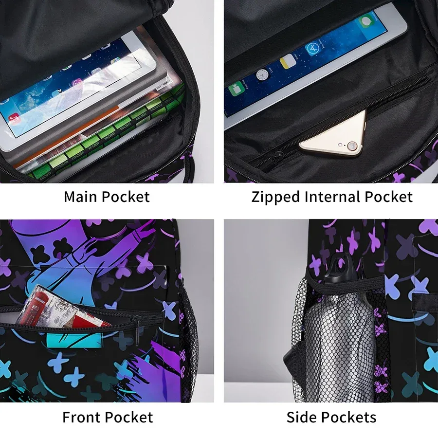 sacs à dos de personnages de dessins animés dégradés pour garçons et filles, meilleurs cadeaux, sac à dos scolaire 2d plat pour enfants