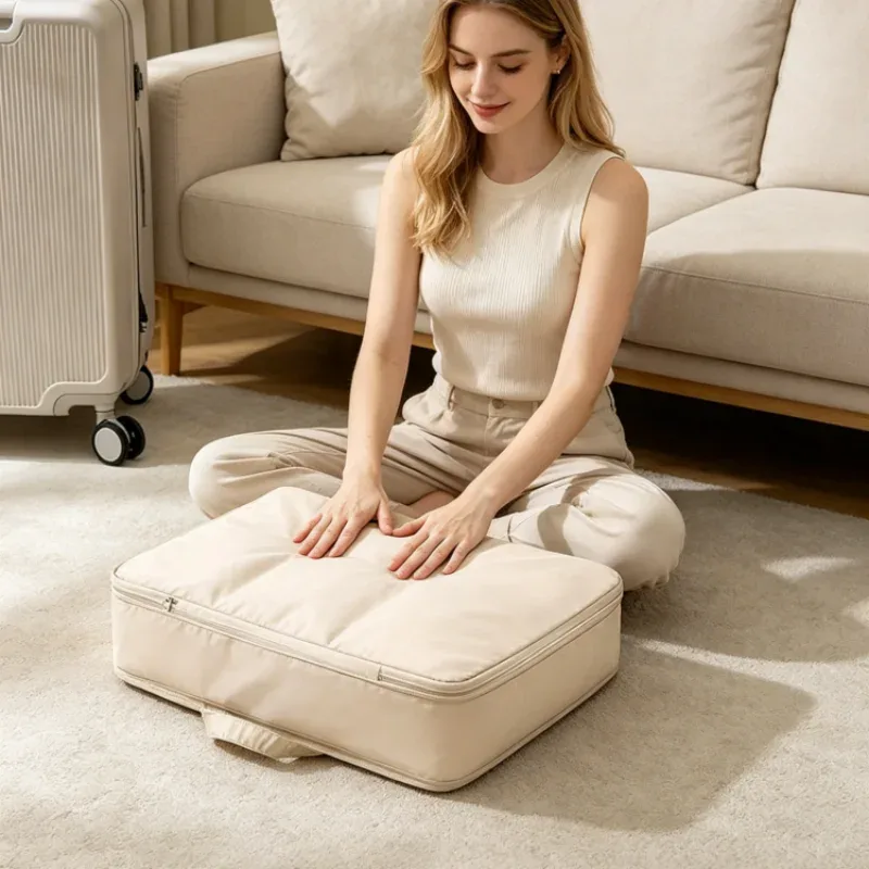 sac de voyage à compression physique 6 en 1, organisateur de lingerie multi-compartiments, pochette portable pour soutien-gorge, sous-vêtements, chaussettes et cosmétiques