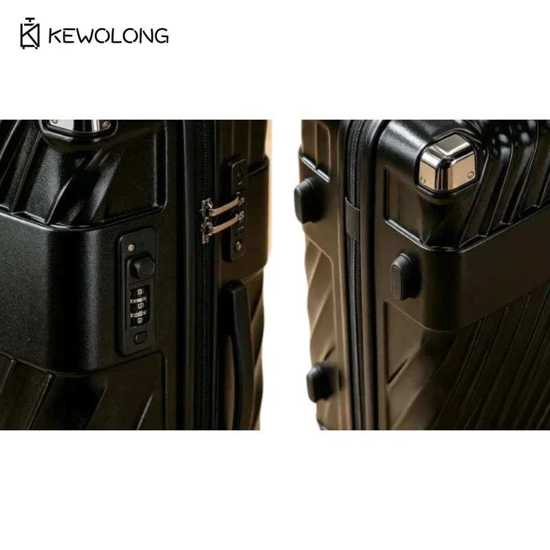 valise rigide à texture spirale, serrure tsa, bagage extensible avec roues silencieuses, trolley de voyage léger de 20/24 pouces